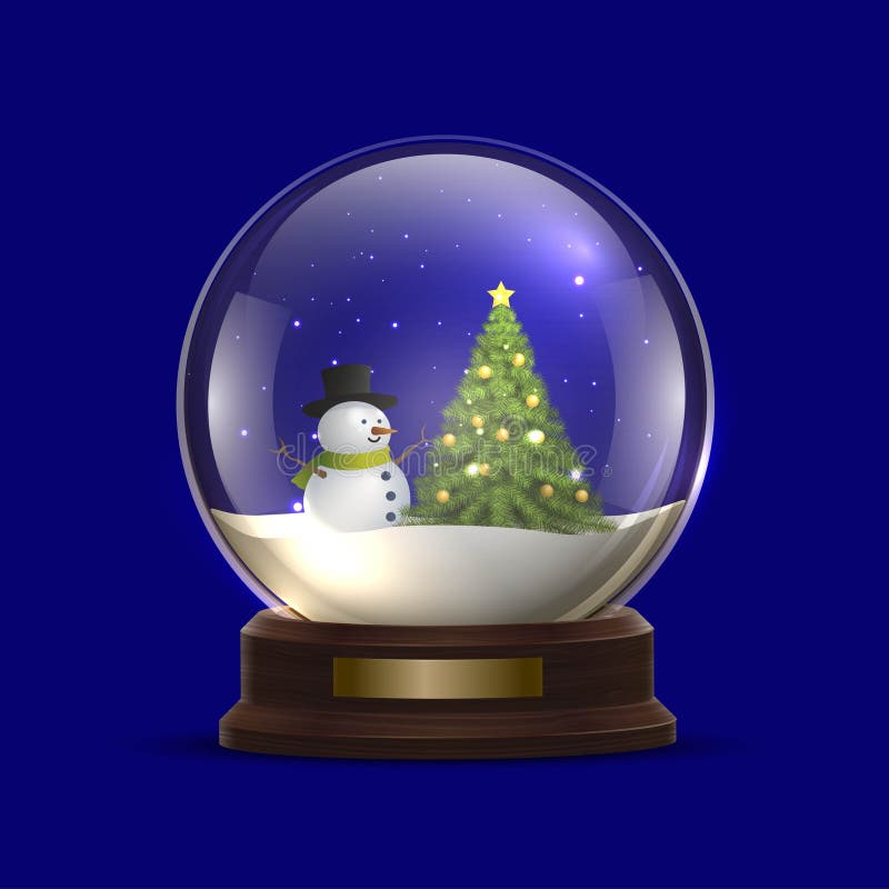 Realistic Christmas Snowball Globe Vector Design Illustration Stock Vector Illustration of