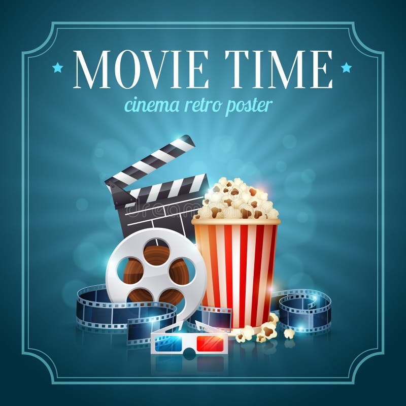 Realistic cinema movie poster vector illustration Realistic cinema movie poster vector illustration
