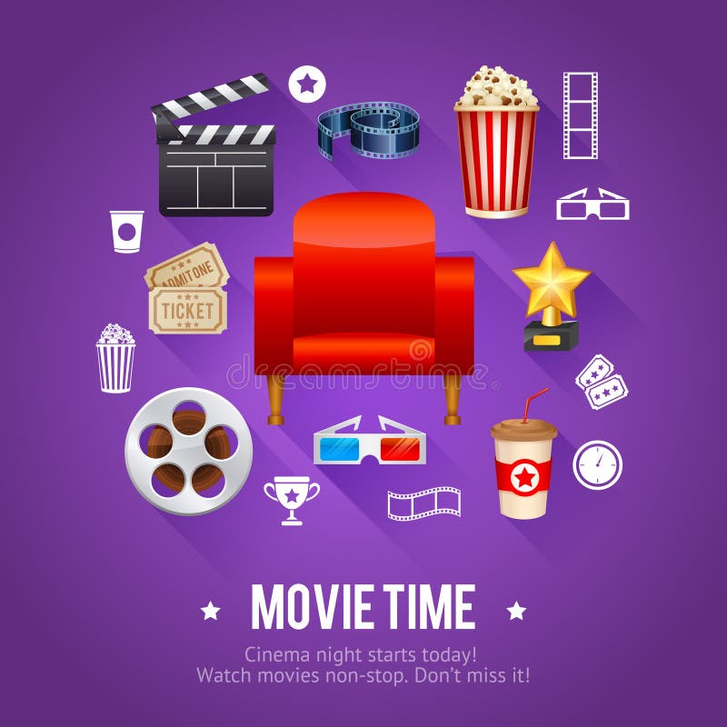 Realistic cinema movie poster template stock illustration Realistic cinema movie poster template stock illustration