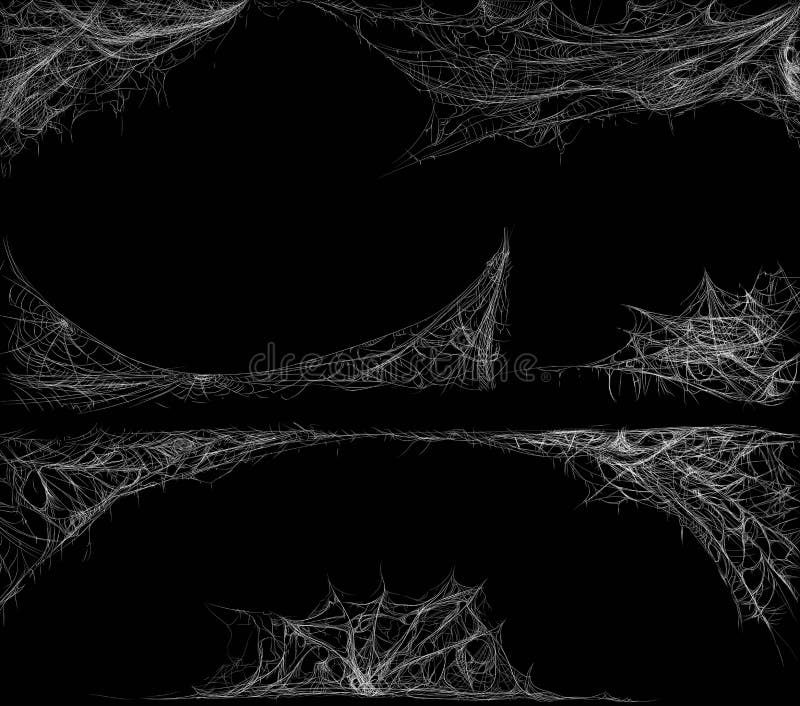 Realistic cobweb set on dark background. Spider web elements design. Vector illustration vector illustration
