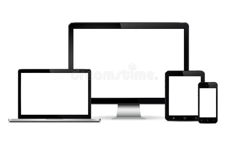 Computer Monitor, Laptop, Tablet Pc and Mobile Phone Template for