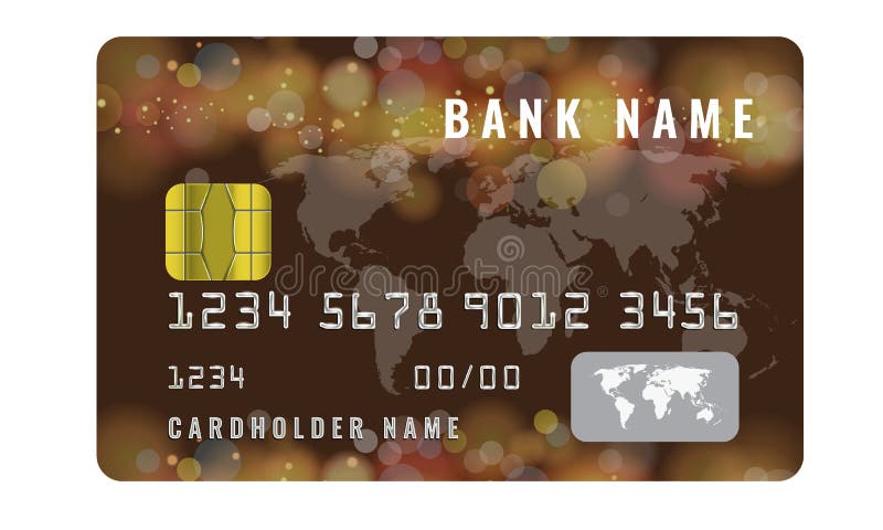 Realistic Credit Card Design Template with a Chip Frontside View Mock ...