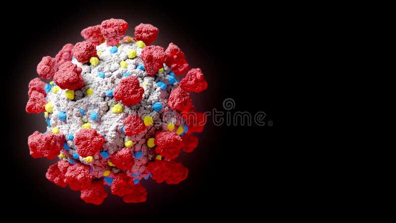 Realistic 3D animation of the Coronavirus COVID-19 royalty free illustration