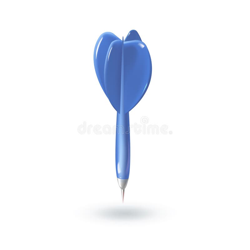 Realistic 3d blue dart isolated on white background. Vector vector illustration