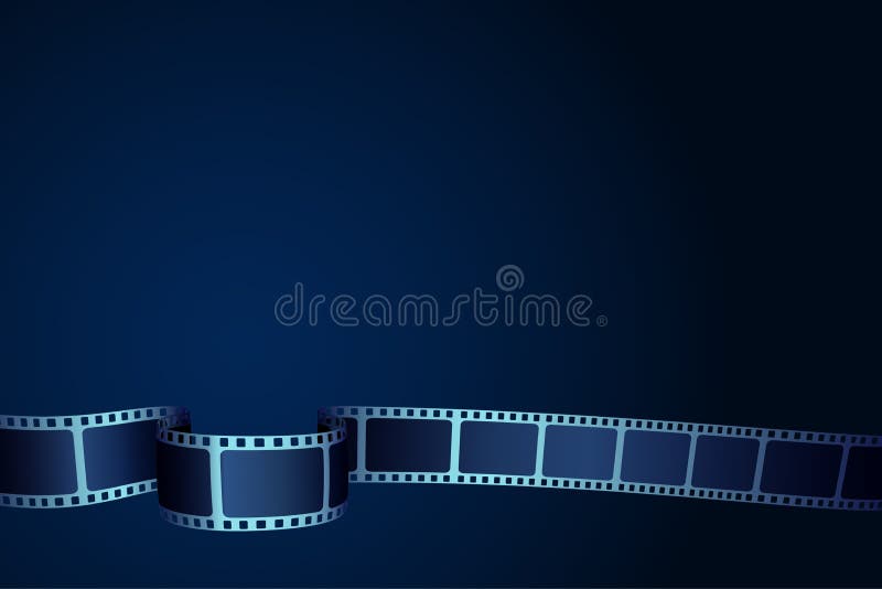 Realistic 3D Cinema Film Strip in Perspective. Film Reel Frame Isolated on  Blue Background Stock Illustration - Illustration of banner, filmmaking:  166271148