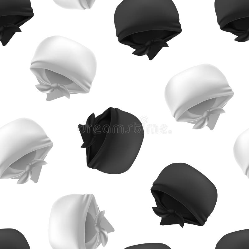 Download Realistic 3d Detailed White And Black Blank Bandana ...