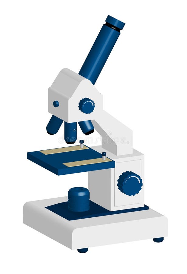 Realistic 3D medical microscope. Equipment for scientific research. Presentation element. Isolated vector on white background