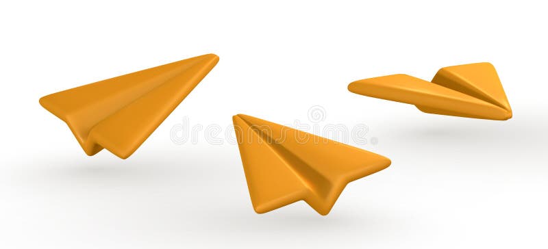 Realistic 3d paper plane. Social media concept. Vector illustration royalty free illustration