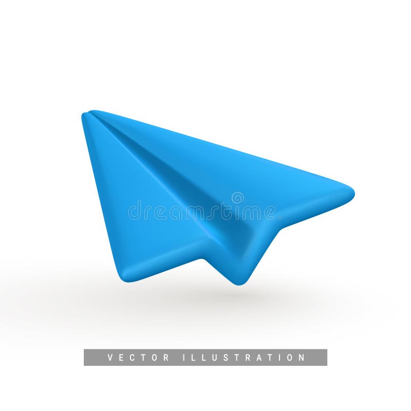 Realistic 3d paper plane. Social media concept. Vector illustration vector illustration