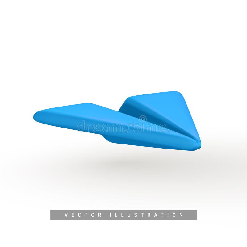 Realistic 3d paper plane. Social media concept. Vector illustration stock illustration