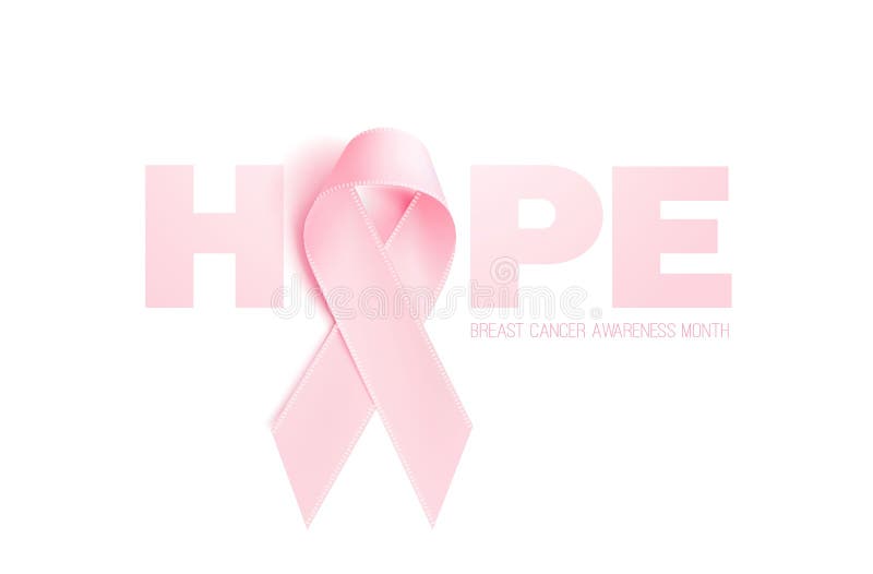 Realistický  trojrozmerný ružový stuha, prsia rakovina povedomia.