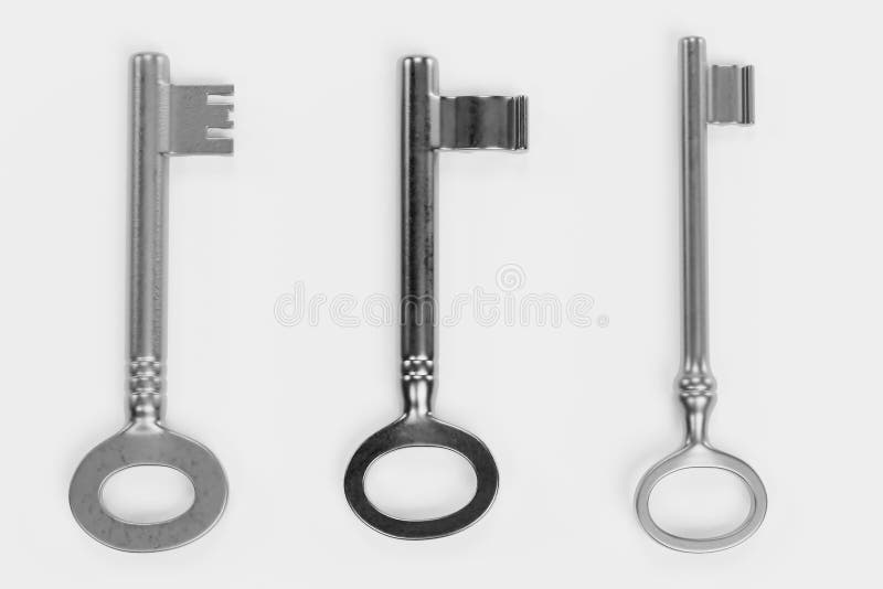 3D Render of Classic Old Keys stock illustration