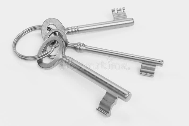 3D Render of Classic Old Keys royalty free illustration