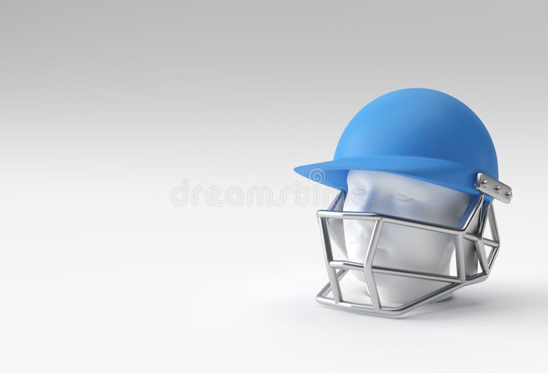 Realistic 3d Render Cricket Helmet Mockup Isolated on White Background
