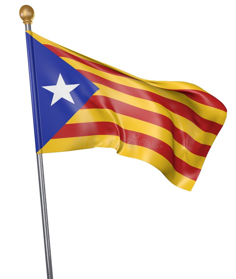 Independence Flag for Region of Catalonia Isolated on White Background ...