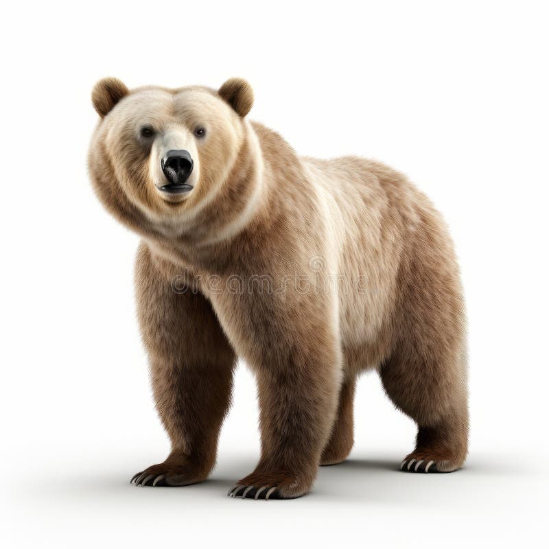 Realistic 3d Rendering Of A Bear In National Geographic Style stock illustration