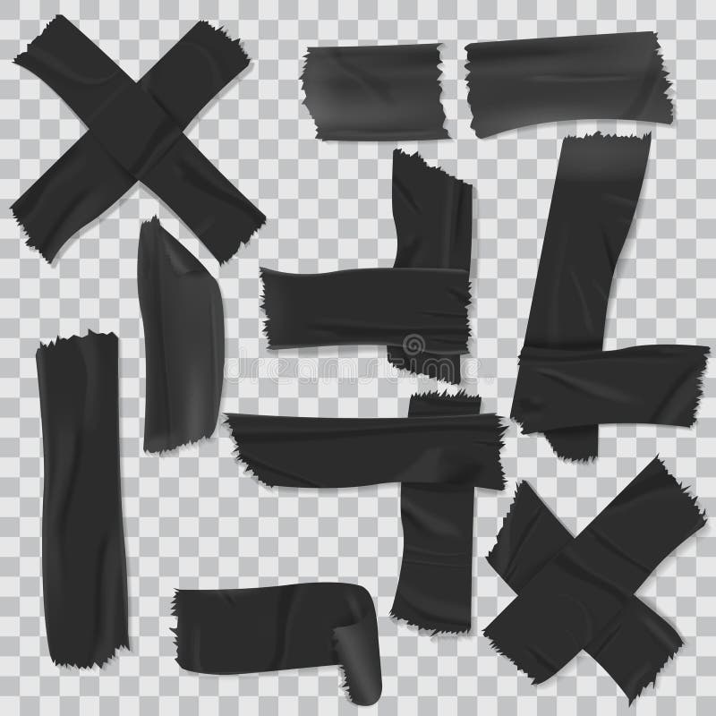 Black Duct Tape. Realistic Black Adhesive Tape Piece For Fixing Isolated On  Transparent Background. Realistic 3d Vector Illustration. Royalty Free SVG,  Cliparts, Vectors, and Stock Illustration. Image 144013591.
