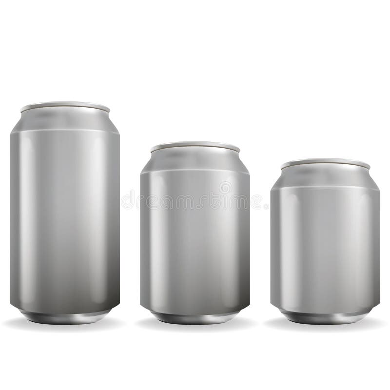 Realistic Detailed 3d Blank Aluminium Beer Cans Empty Template Mockup Set. Vector illustration of Mock Up Can. Realistic Detailed 3d Blank Aluminium Beer Cans Empty Template Mockup Set. Vector illustration of Mock Up Can