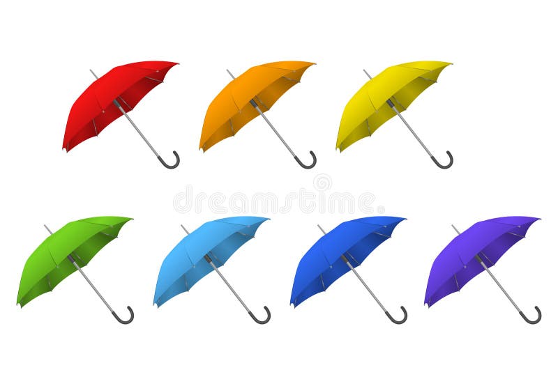 Download Realistic Detailed 3d Color Blank Umbrella Template Mockup ...