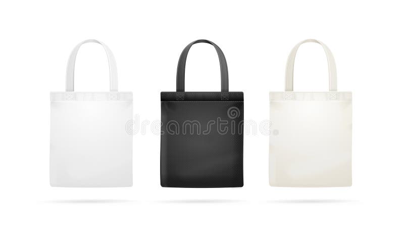 Realistic Detailed 3d Different Tote Bag Template Set. Vector Stock ...