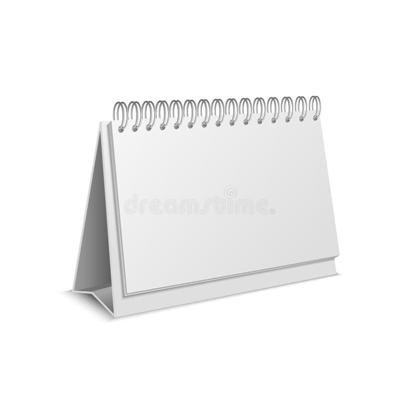 Realistic Detailed 3d Paper Calendar Blank. Vector Stock Vector