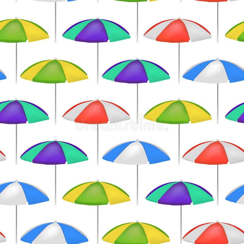 Download Realistic Detailed 3d Umbrella Seamless Pattern Background. Vector Stock Vector - Illustration ...