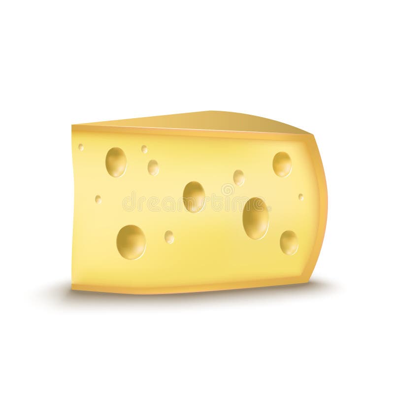 Realistic Detailed Piece Yellow Cheese Product Dairy. Vector royalty free illustration Realistic Detailed Piece Yellow Cheese Product Dairy. Vector royalty free illustration