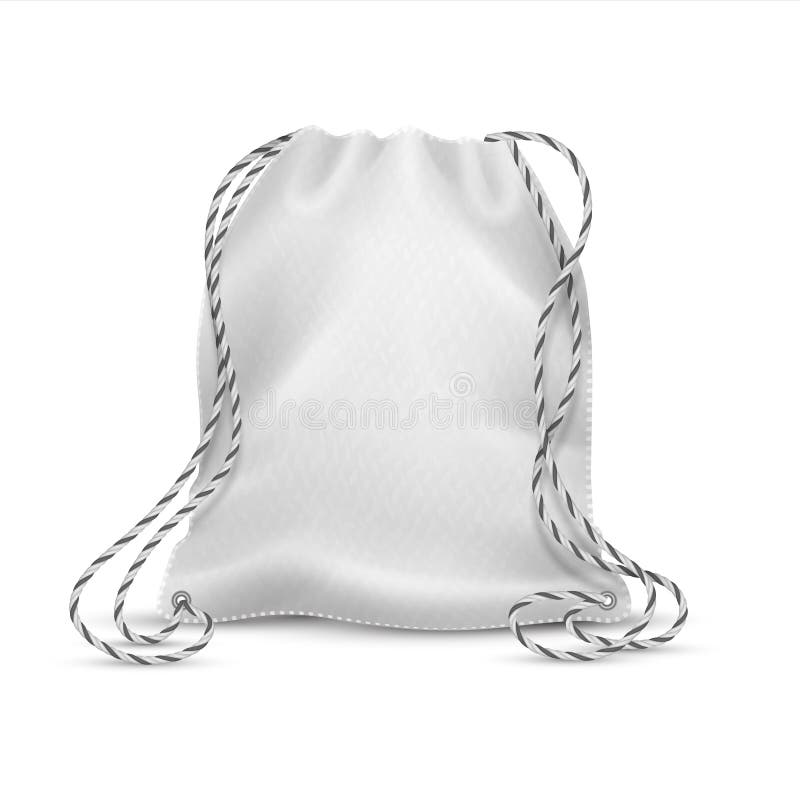 Download Realistic Drawstring Bags. Blank Black And White Backpack ...