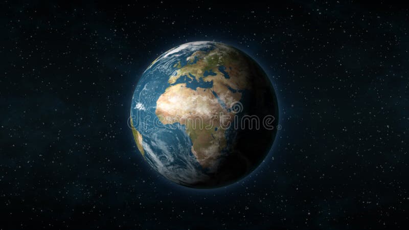 Realistic Earth from space centered on Africa and Europe