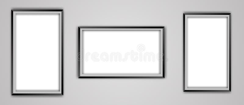 Realistic vector picture frame set vector illustration