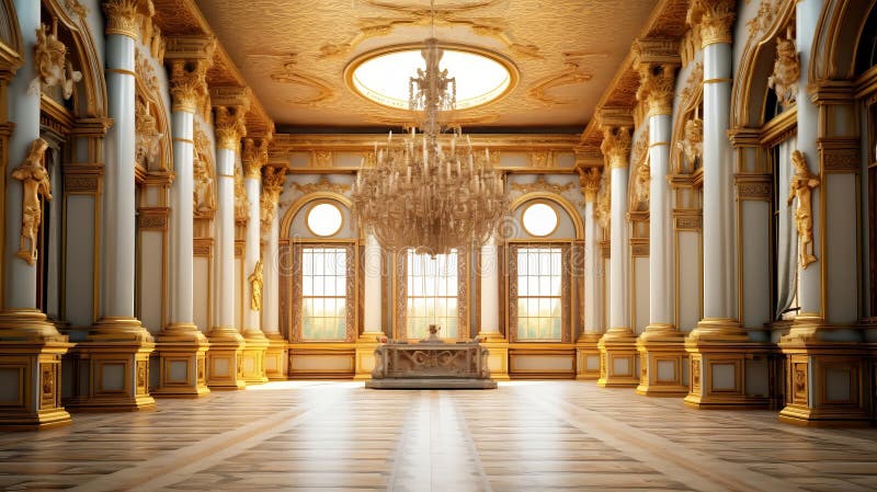 A Realistic Fantasy Interior of the Palace. Generative AI Stock  Illustration - Illustration of palace, museum: 280706138