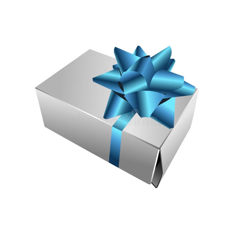 Realistic gift box with bow royalty free illustration
