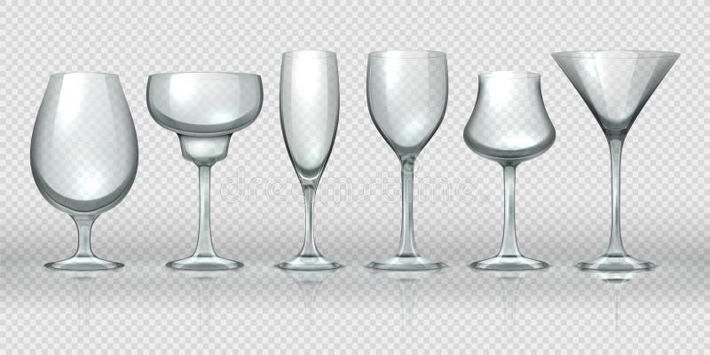 Empty Glass Cup, Glass Wine Glass on Transparent Background, Stock