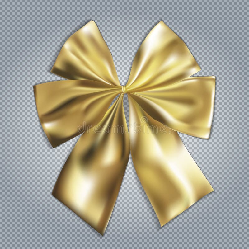 Realistic Gold Bow, Vector Illustration Stock Vector - Illustration of