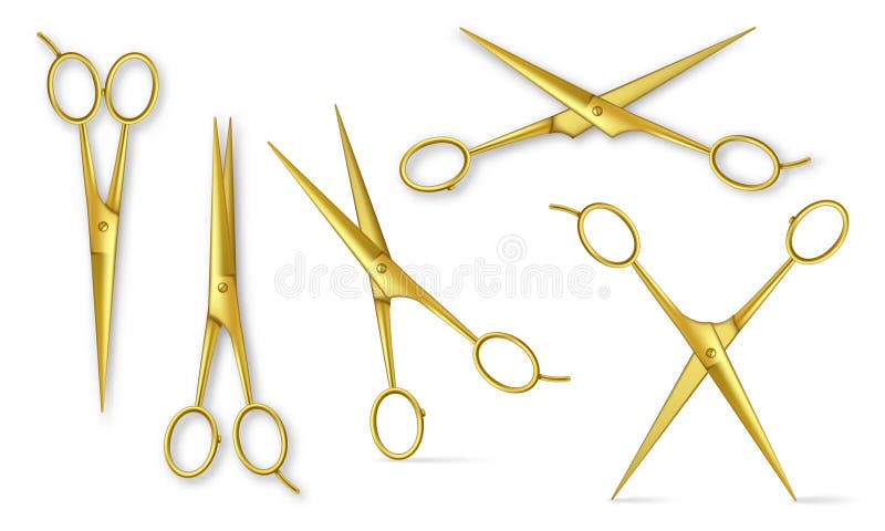 Golden glitter scissors - Hair dresser stylist Metal Ornament