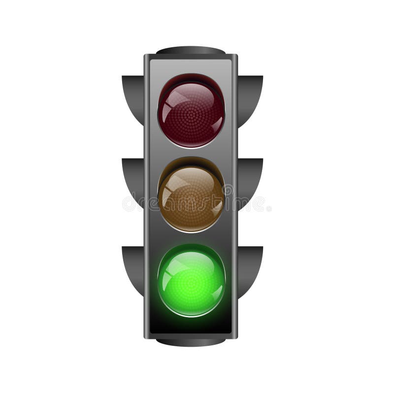Green Traffic Light Graphic Design Template Vector Illustration. Stock