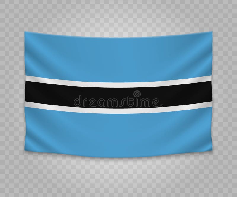Botswana hanging Flag stock vector. Illustration of blank - 131374371