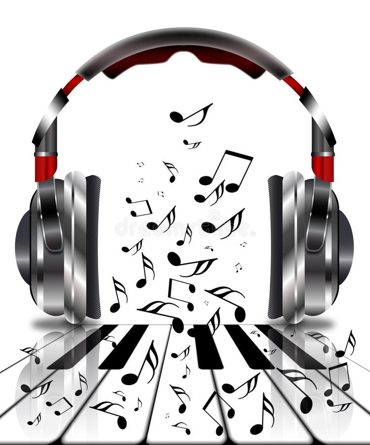 Realistic Headphones With Music Notes Stock Illustration Illustration