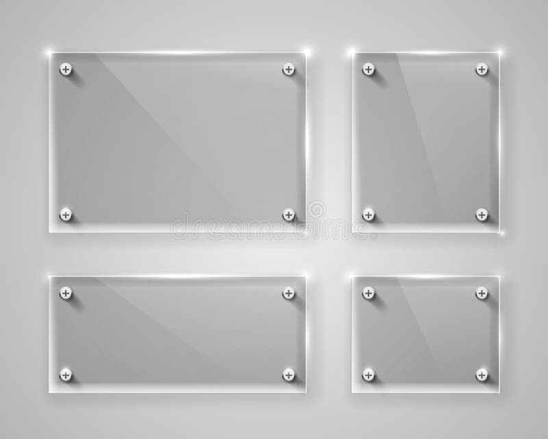 Glass Frame with Glares and Light Reflection. Clear Realistic Window or