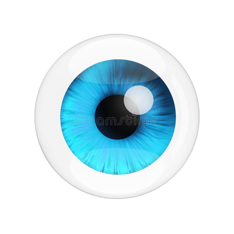 Realistic Human Blue Eye with Reflections. 3d Rendering royalty free illustration
