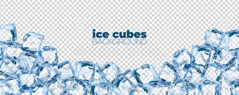 Realistic ice cubes background, crystal ice blocks