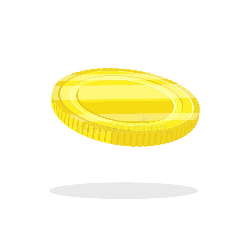 Realistic Image of Gold Coin. Vector Illustration. Rotate Coin ...