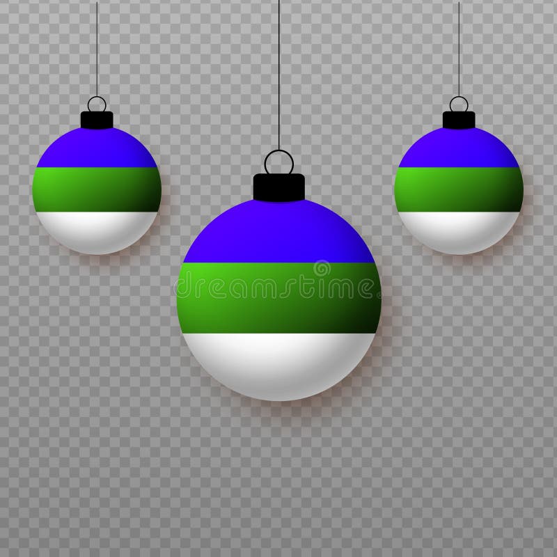 Realistic Komi Flag with flying light balloons stock illustration
