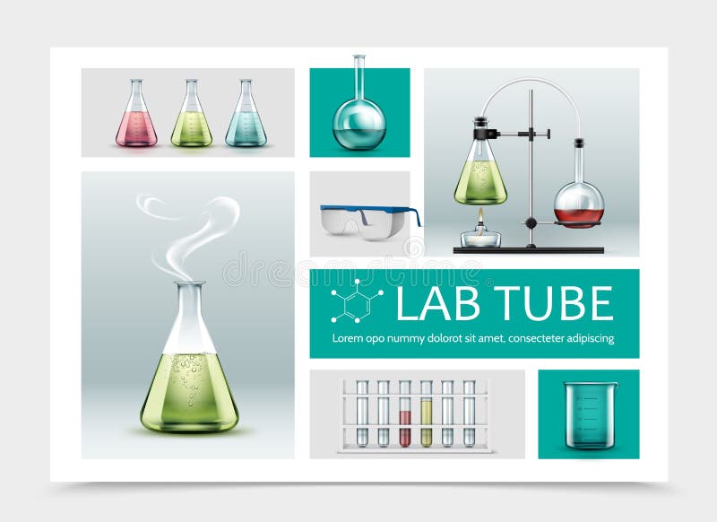 Realistic Laboratory Equipment Composition royalty free illustration