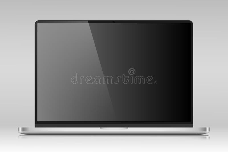 Realistic Layout of a Modern Laptop in a Silver Metal Case. a Laptop