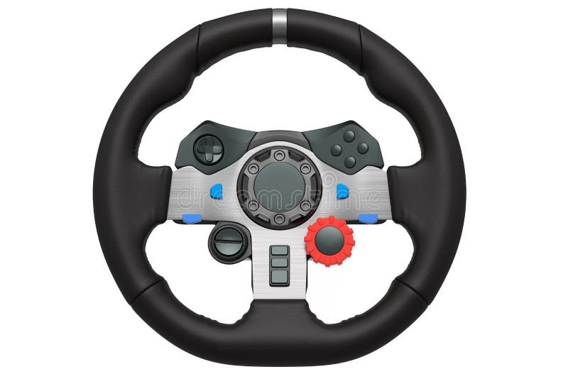 kristen Emotion Messing Realistic Leather Steering Wheel Isolated on a White Background. Stock  Image - Image of gaming, wheel: 224111787