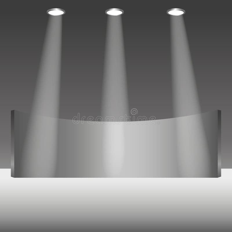 Realistic Light Studio with Spotlights Lighting - Vector Stock Vector ...
