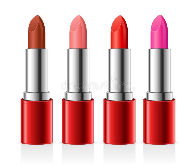 Realistic Lipstick Set. Vector Stock Vector - Illustration of lifestyle ...