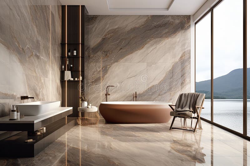 Realistic Malaysian Marble Tiles Dark Beige with Naturalistic Textures