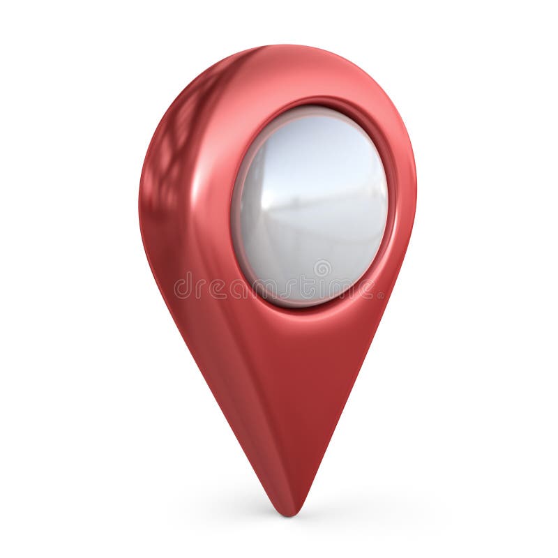 Realistic map pointer. GPS location symbol; 3D icon isolated